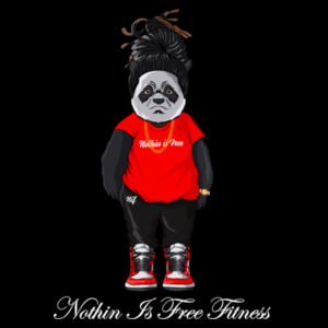 NOTHIN IS FREE FITNESS - PANDA - PREMIUM MEN'S T-SHIRT - BLACK - 9ANMQ8 Design