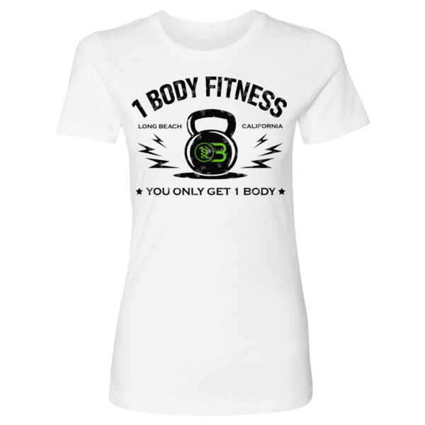 ONE BODY KETTLE BELL - WOMEN'S FITTED T-SHIRT - WHITE - 9YEASV Thumbnail