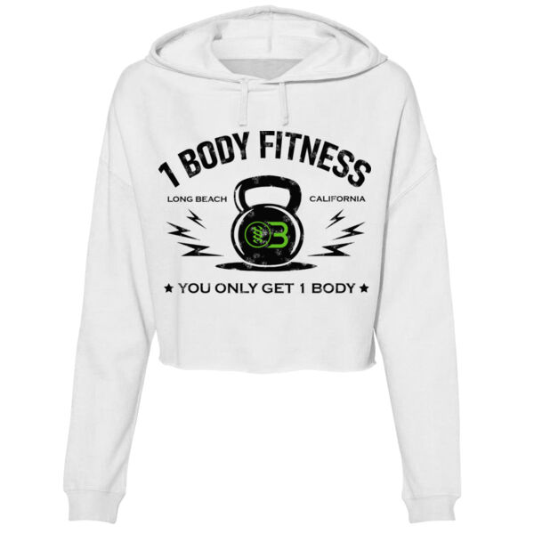 ONE BODY KETTLE BELL - WOMEN'S CROPPED HOODIE - WHITE - $J7G5HB$ Thumbnail