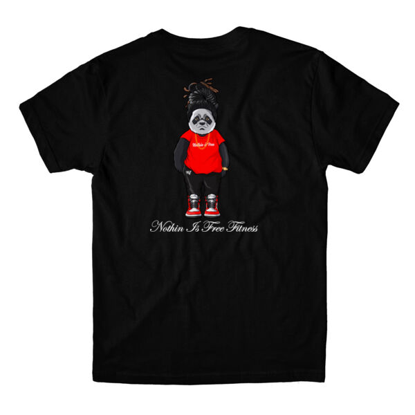 NOTHIN IS FREE FITNESS - PANDA - PREMIUM MEN'S T-SHIRT - BLACK - 9ANMQ8 Thumbnail