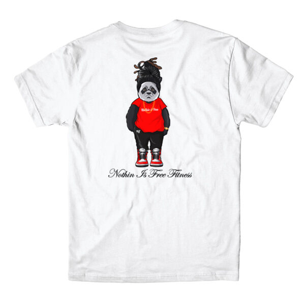 NOTHIN IS FREE FITNESS - PANDA - PREMIUM MEN'S T-SHIRT - WHITE - 371TQC Thumbnail