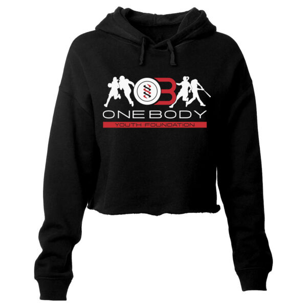 ONE BODY YOUTH FOUNDATION - LOGO - WOMEN'S CROPPED HOODIE - BLACK - $TV5JWR$ Thumbnail