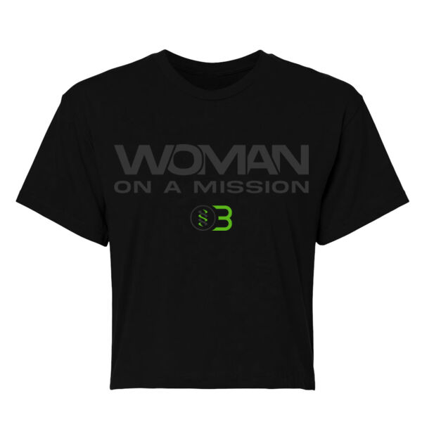 ONE BODY WOMAN ON A MISSION - WOMEN'S CROPPED T-SHIRT - BLACK - $MK16NQ$ Thumbnail