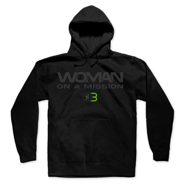ONE BODY WOMAN ON A MISSION - UNISEX PULLOVER HOODIE - BLACK - $NH3UE7$ Thumbnail